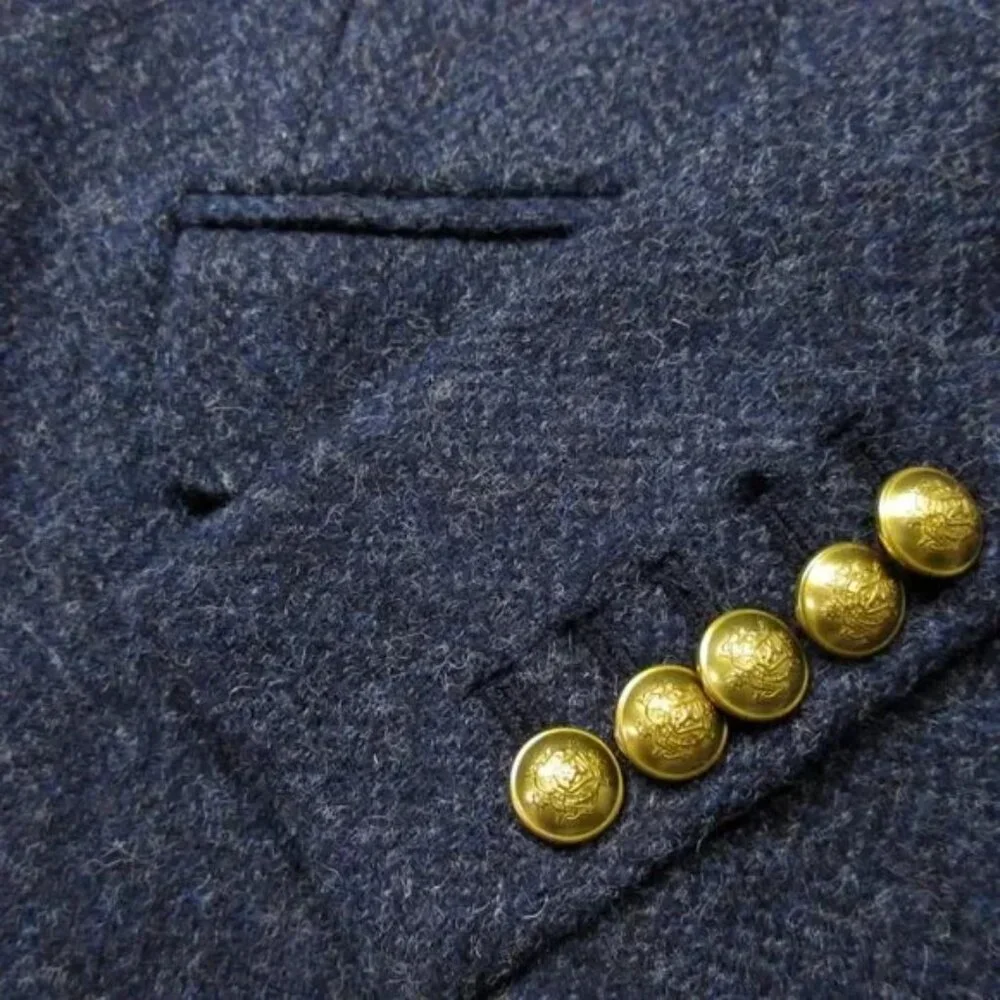 NWT J.Crew Long Parke Blazer in Navy Herringbone English Wool Jacket 4